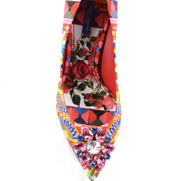 DOLCE & GABBANA MAMBO PRINT BROCADE PUMPS Size 5 - Picture 4 of 13